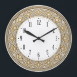 Art Deco Elegant Round Large Clock<br><div class="desc">Great clock design. You will love it like others. Be free to use this design for other product you like or to customize and add your text. Follow me for more. Thank you. Have a nice day.</div>