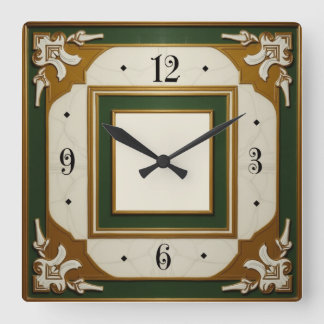 Art Deco Elegant Square Wall Clock