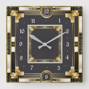 Art deco Elegant Square Wall Clock