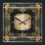 Art Deco Elegant Square Wall Clock<br><div class="desc">Great clock design. You will love it like others. Be free to use this design for other product you like or to customise and add your text. Follow me for more. Thank you. Have a nice day.</div>
