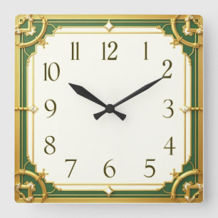Art Deco Elegant Square Wall Clock
