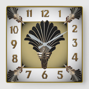 Art Deco Elegant Square Wall Clock