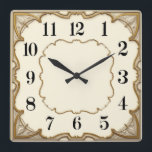 Art Deco Elegant Square Wall Clock<br><div class="desc">Great clock design. You will love it like others. Be free to use this design for other product you like or to customise and add yoru text. Follow me for more. Thank you. Have a nice day.</div>