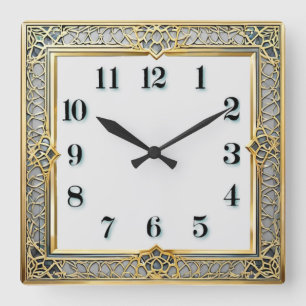 Art Deco Elegant Square Wall Clock