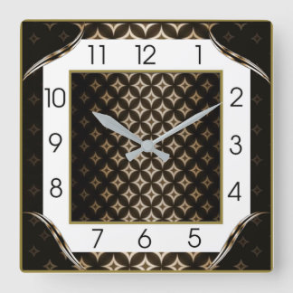 Art Deco Elegant Square Wall Clock