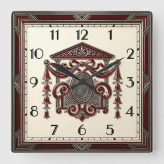 Art Deco Elegant Square Wall Clock