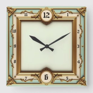 Art Deco Elegant  Square Wall Clock