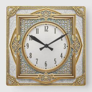 Art Deco Elegant Square Wall Clock