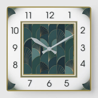 Art Deco Elegant Square Wall Clock