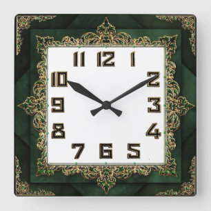 Art Deco Elegant Square Wall Clock