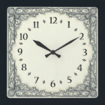 Art Deco Elegant Square Wall Clock<br><div class="desc">Great clock design. You will love it like others. Be free to use this design for other product you like or to customize and add your text. Follow me for more. Thank you. Have a nice day.</div>
