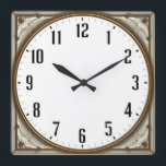 Art Deco Elegant Square Wall Clock<br><div class="desc">Great clock design. You will love it like others. Be free to use this design for other product you like or to customize and add your text. Follow me for more. Thank you. Have a nice day.</div>