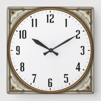 Art Deco Elegant Square Wall Clock