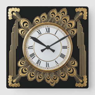 Art Deco Elegant Square Wall Clock