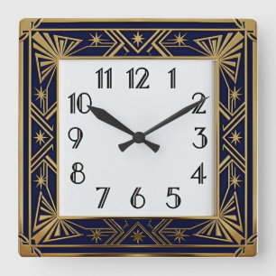 Art Deco Elegant Square Wall Clock