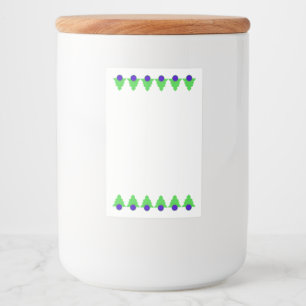 Art deco element in blue & green food label