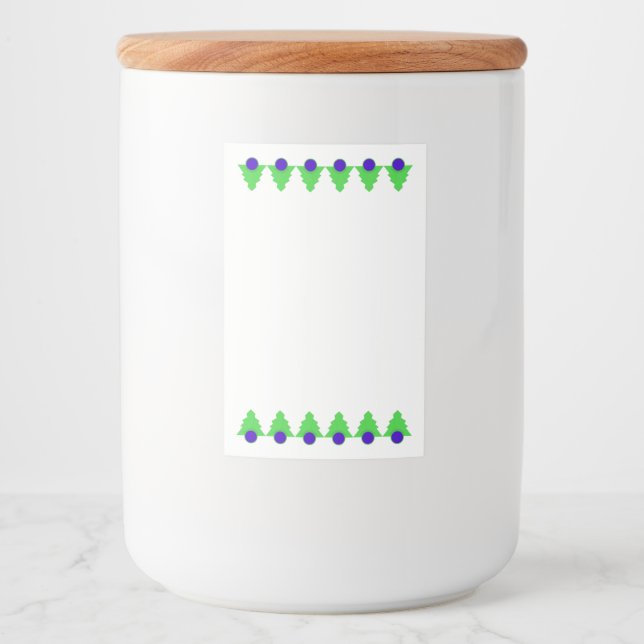 Art deco element in blue & green food label (Front)