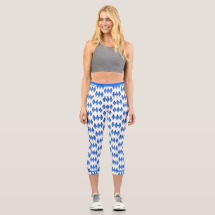 Art deco element in blue High Waisted Capris