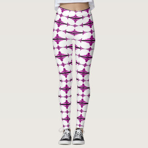 Art deco element in deep pink Leggings