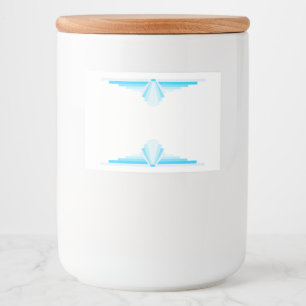 Art deco element in light blue food label