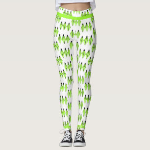 Art deco element in light green Leggings