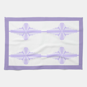 Art deco element in lilac & purple tea towel