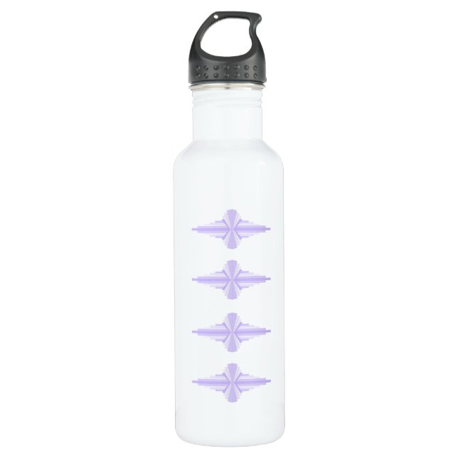 Art deco element in lilac & purple Water Bottle (Front)