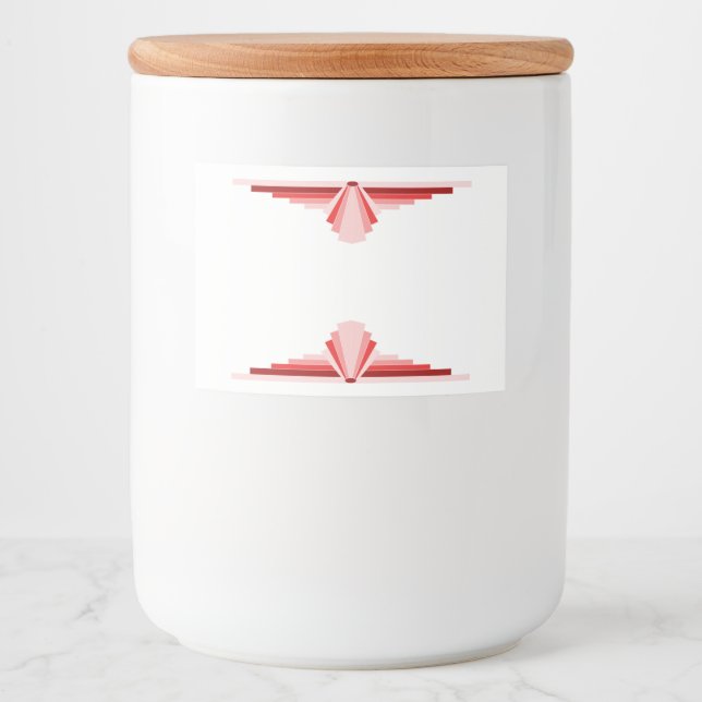 Art deco element in red food label (Front)