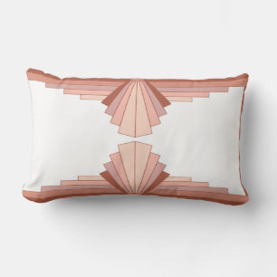 Art deco elements in a rose gold palette lumbar cushion