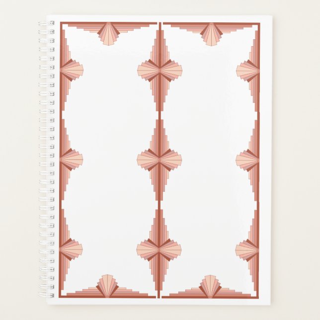 Art deco elements in a rose gold palette planner (Front)