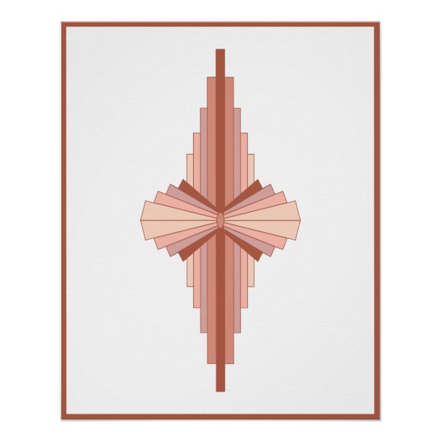 Art deco elements in a rose gold palette poster (Front)