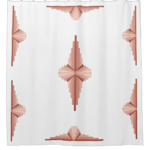 Art deco elements in a rose gold palette shower curtain