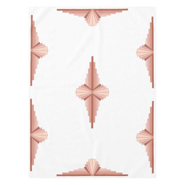 Art deco elements in a rose gold palette tablecloth (Front)