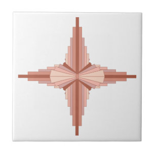 Art deco elements in a rose gold palette tile