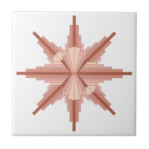 Art deco elements in a rose gold palette tile