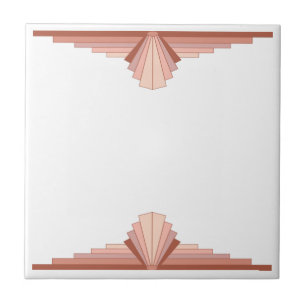 Art deco elements in a rose gold palette tile