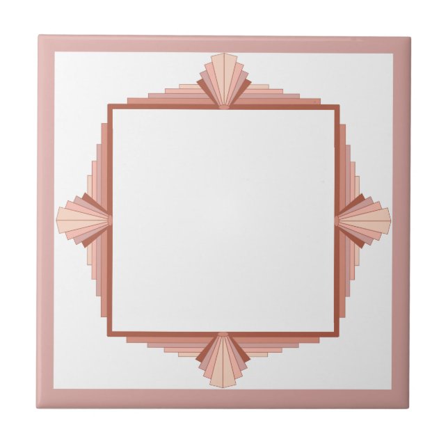 Art deco elements in a rose gold palette tile (Front)