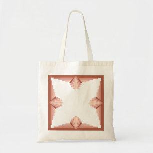 Art deco elements in a rose gold palette tote bag