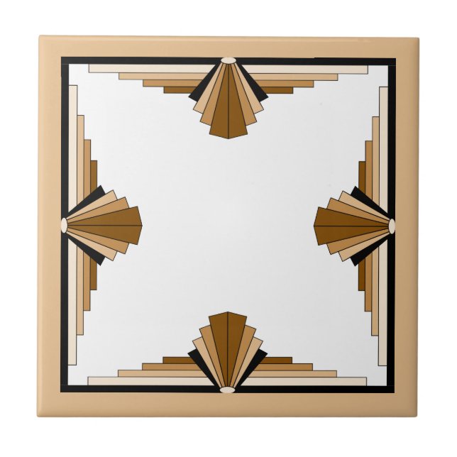 Art deco elements in dark & light tan tile (Front)