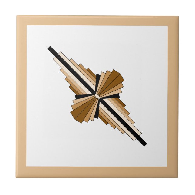 Art deco elements in dark & light tan tile (Front)