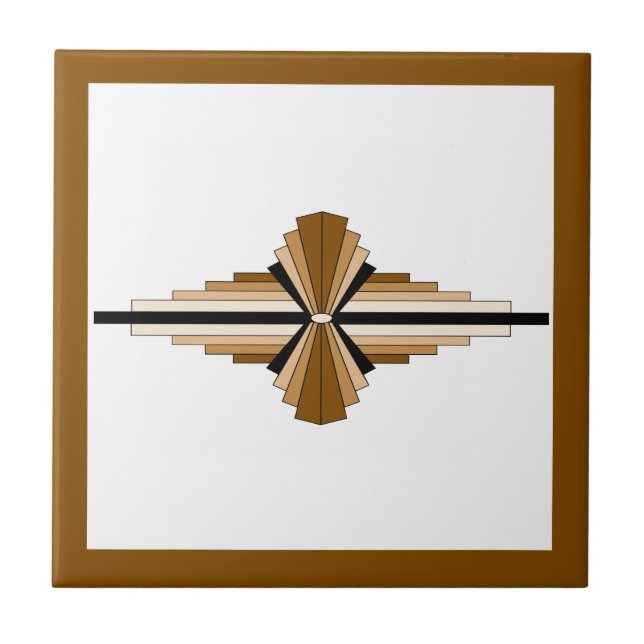 Art deco elements in dark & light tan tile (Front)