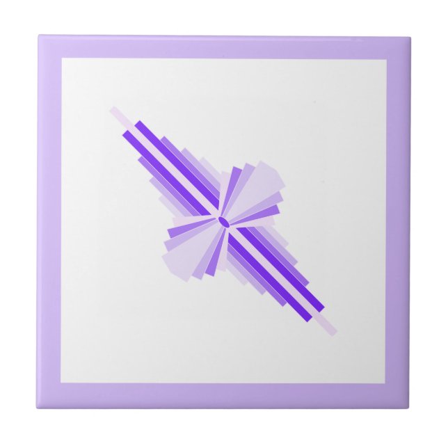 Art deco elements in deep and light purple tile (Front)