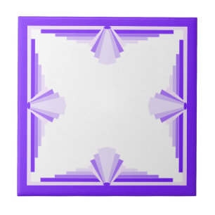 Art deco elements in deep and light purples tile