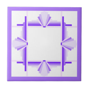 Art deco elements in deep and light purples tile
