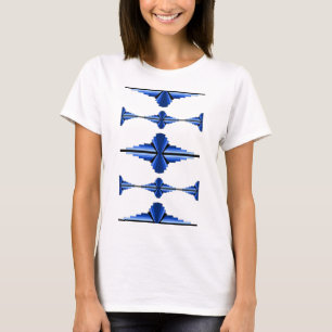 Art deco elements in deep blue T-Shirt