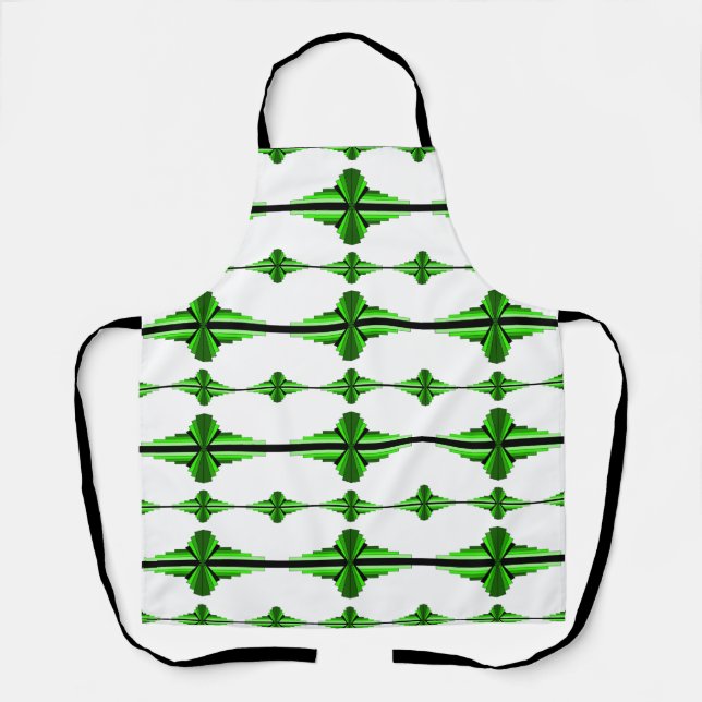 Art deco elements in deep green apron (Front)