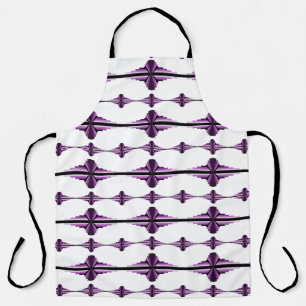 Art deco elements in deep plum apron