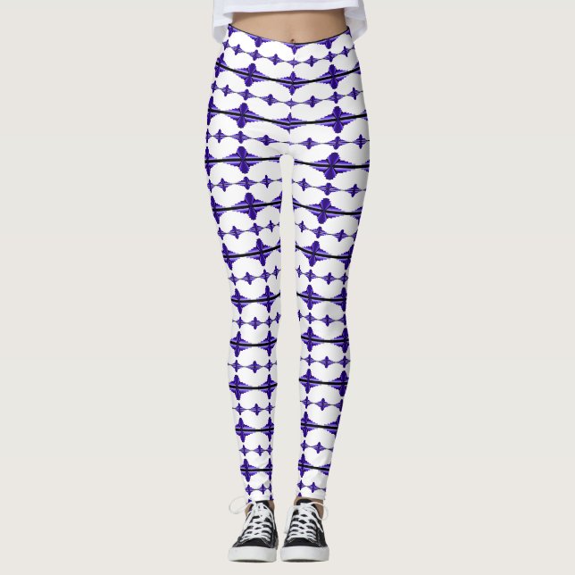 Art deco elements in deep purple leggings (Front)