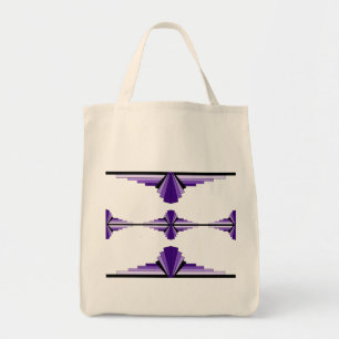 Art deco elements in deep purple tote bag