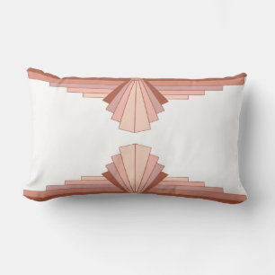 Art deco elements in full rose gold lumbar cushion